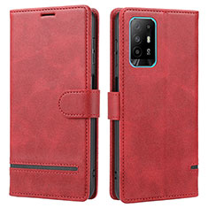 Handytasche Stand Schutzhülle Flip Leder Hülle SY1 für Oppo F19 Pro+ Plus 5G Rot