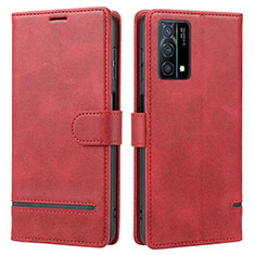 Handytasche Stand Schutzhülle Flip Leder Hülle SY1 für Oppo K9 5G Rot