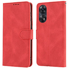 Handytasche Stand Schutzhülle Flip Leder Hülle SY1 für Oppo Reno8 T 4G Rot