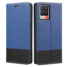 Handytasche Stand Schutzhülle Flip Leder Hülle SY2 für Realme 8 4G Blau