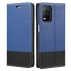 Handytasche Stand Schutzhülle Flip Leder Hülle SY2 für Realme 8 5G Blau