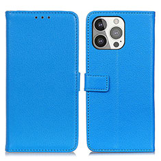 Handytasche Stand Schutzhülle Flip Leder Hülle T01 für Apple iPhone 16 Pro Blau