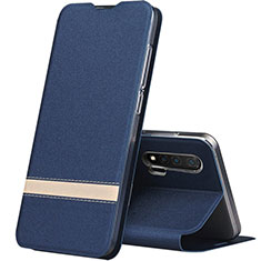 Handytasche Stand Schutzhülle Flip Leder Hülle T01 für Huawei Nova 6 Blau