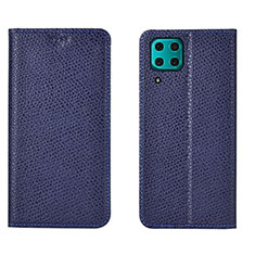 Handytasche Stand Schutzhülle Flip Leder Hülle T01 für Huawei Nova 6 SE Blau