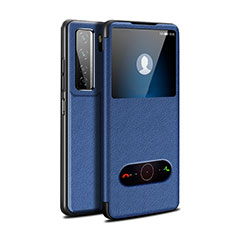 Handytasche Stand Schutzhülle Flip Leder Hülle T01 für Huawei P40 Lite 5G Blau