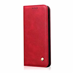 Handytasche Stand Schutzhülle Flip Leder Hülle T01 für Oppo A52 Rot