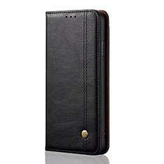 Handytasche Stand Schutzhülle Flip Leder Hülle T01 für Oppo A91 Schwarz