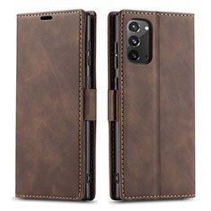 Handytasche Stand Schutzhülle Flip Leder Hülle T01 für Samsung Galaxy Note 20 5G Braun