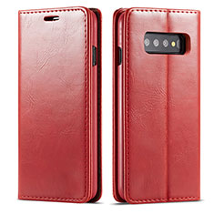 Handytasche Stand Schutzhülle Flip Leder Hülle T01 für Samsung Galaxy S10 Plus Rot