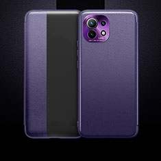 Handytasche Stand Schutzhülle Flip Leder Hülle T01 für Xiaomi Mi 11 Lite 4G Violett