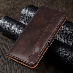 Handytasche Stand Schutzhülle Flip Leder Hülle T01 für Xiaomi Redmi Note 9S Braun