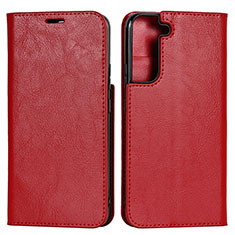 Handytasche Stand Schutzhülle Flip Leder Hülle T01D für Samsung Galaxy S21 Plus 5G Rot