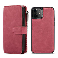 Handytasche Stand Schutzhülle Flip Leder Hülle T02 für Apple iPhone 12 Mini Rot