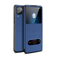 Handytasche Stand Schutzhülle Flip Leder Hülle T02 für Huawei P40 Lite Blau