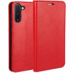 Handytasche Stand Schutzhülle Flip Leder Hülle T02 für Samsung Galaxy Note 10 5G Rot