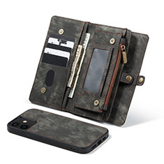 Handytasche Stand Schutzhülle Flip Leder Hülle T03 für Apple iPhone 12 Schwarz