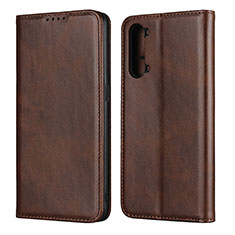 Handytasche Stand Schutzhülle Flip Leder Hülle T03 für Oppo A91 Braun