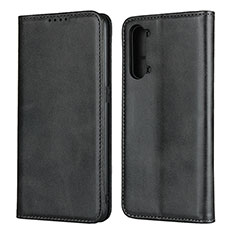 Handytasche Stand Schutzhülle Flip Leder Hülle T03 für Oppo F15 Schwarz