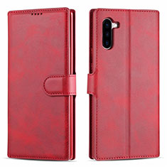 Handytasche Stand Schutzhülle Flip Leder Hülle T03 für Samsung Galaxy Note 10 Rot