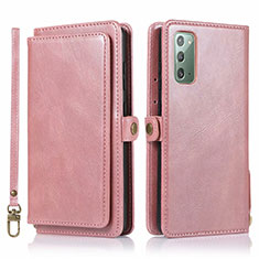 Handytasche Stand Schutzhülle Flip Leder Hülle T03 für Samsung Galaxy Note 20 5G Rosegold