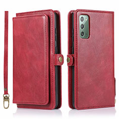 Handytasche Stand Schutzhülle Flip Leder Hülle T03 für Samsung Galaxy Note 20 5G Rot