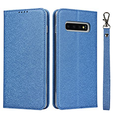 Handytasche Stand Schutzhülle Flip Leder Hülle T03 für Samsung Galaxy S10 5G Blau