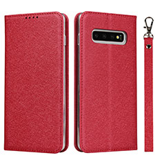 Handytasche Stand Schutzhülle Flip Leder Hülle T03 für Samsung Galaxy S10 5G Rot