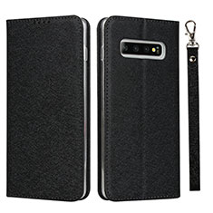 Handytasche Stand Schutzhülle Flip Leder Hülle T03 für Samsung Galaxy S10 5G Schwarz