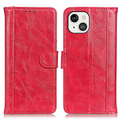 Handytasche Stand Schutzhülle Flip Leder Hülle T04 für Apple iPhone 13 Rot