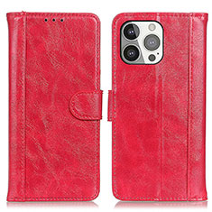 Handytasche Stand Schutzhülle Flip Leder Hülle T04 für Apple iPhone 14 Pro Rot