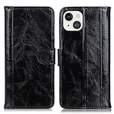 Handytasche Stand Schutzhülle Flip Leder Hülle T04 für Apple iPhone 14 Schwarz