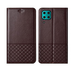 Handytasche Stand Schutzhülle Flip Leder Hülle T04 für Huawei Nova 6 SE Braun