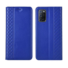 Handytasche Stand Schutzhülle Flip Leder Hülle T04 für Oppo A52 Blau