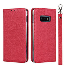 Handytasche Stand Schutzhülle Flip Leder Hülle T04 für Samsung Galaxy S10e Rot