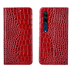 Handytasche Stand Schutzhülle Flip Leder Hülle T04 für Xiaomi Mi 10 Rot