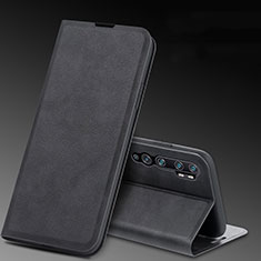 Handytasche Stand Schutzhülle Flip Leder Hülle T04 für Xiaomi Mi Note 10 Schwarz