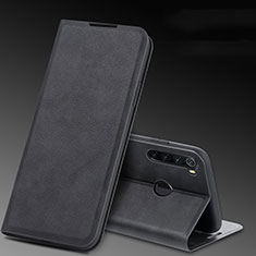 Handytasche Stand Schutzhülle Flip Leder Hülle T04 für Xiaomi Redmi Note 8 (2021) Schwarz