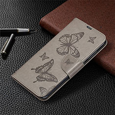 Handytasche Stand Schutzhülle Flip Leder Hülle T04 für Xiaomi Redmi Note 9 Grau