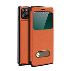 Handytasche Stand Schutzhülle Flip Leder Hülle T05 für Apple iPhone 12 Pro Orange