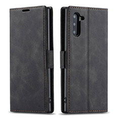 Handytasche Stand Schutzhülle Flip Leder Hülle T05 für Samsung Galaxy Note 10 Schwarz