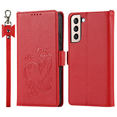 Handytasche Stand Schutzhülle Flip Leder Hülle T05D für Samsung Galaxy S23 Plus 5G Rot