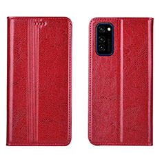 Handytasche Stand Schutzhülle Flip Leder Hülle T06 für Huawei Honor View 30 5G Rot