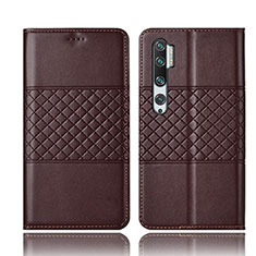 Handytasche Stand Schutzhülle Flip Leder Hülle T06 für Xiaomi Mi Note 10 Braun