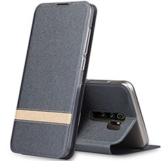 Handytasche Stand Schutzhülle Flip Leder Hülle T06 für Xiaomi Redmi Note 8 Pro Grau