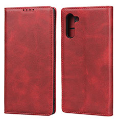 Handytasche Stand Schutzhülle Flip Leder Hülle T07 für Samsung Galaxy Note 10 Rot