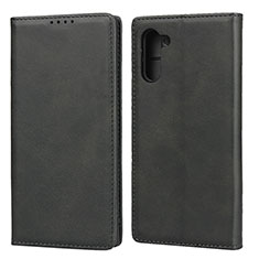 Handytasche Stand Schutzhülle Flip Leder Hülle T07 für Samsung Galaxy Note 10 Schwarz