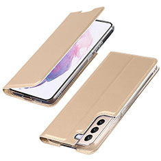 Handytasche Stand Schutzhülle Flip Leder Hülle T07D für Samsung Galaxy S21 Plus 5G Gold