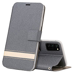 Handytasche Stand Schutzhülle Flip Leder Hülle T08 für Huawei Honor View 30 5G Grau