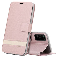 Handytasche Stand Schutzhülle Flip Leder Hülle T08 für Huawei Honor View 30 5G Rosegold