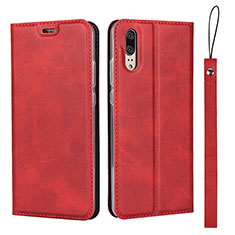 Handytasche Stand Schutzhülle Flip Leder Hülle T08 für Huawei P20 Rot